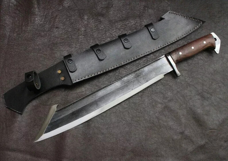 Custom Handmade Carbon Steel Blade Tactical Machete Sword| Hunting Sword Camping