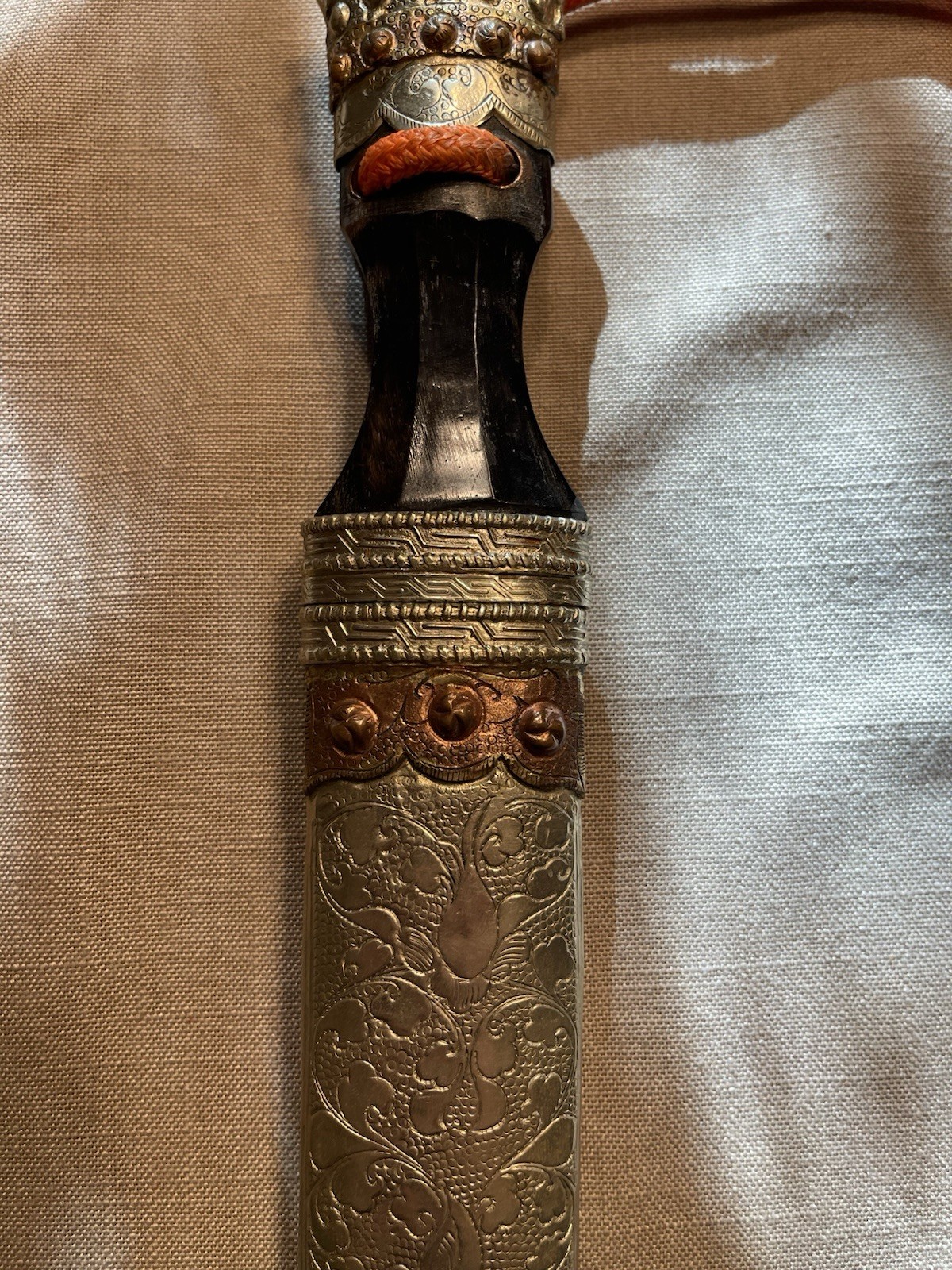 Tibetan Dagger Knife with Yak Horn Handle
