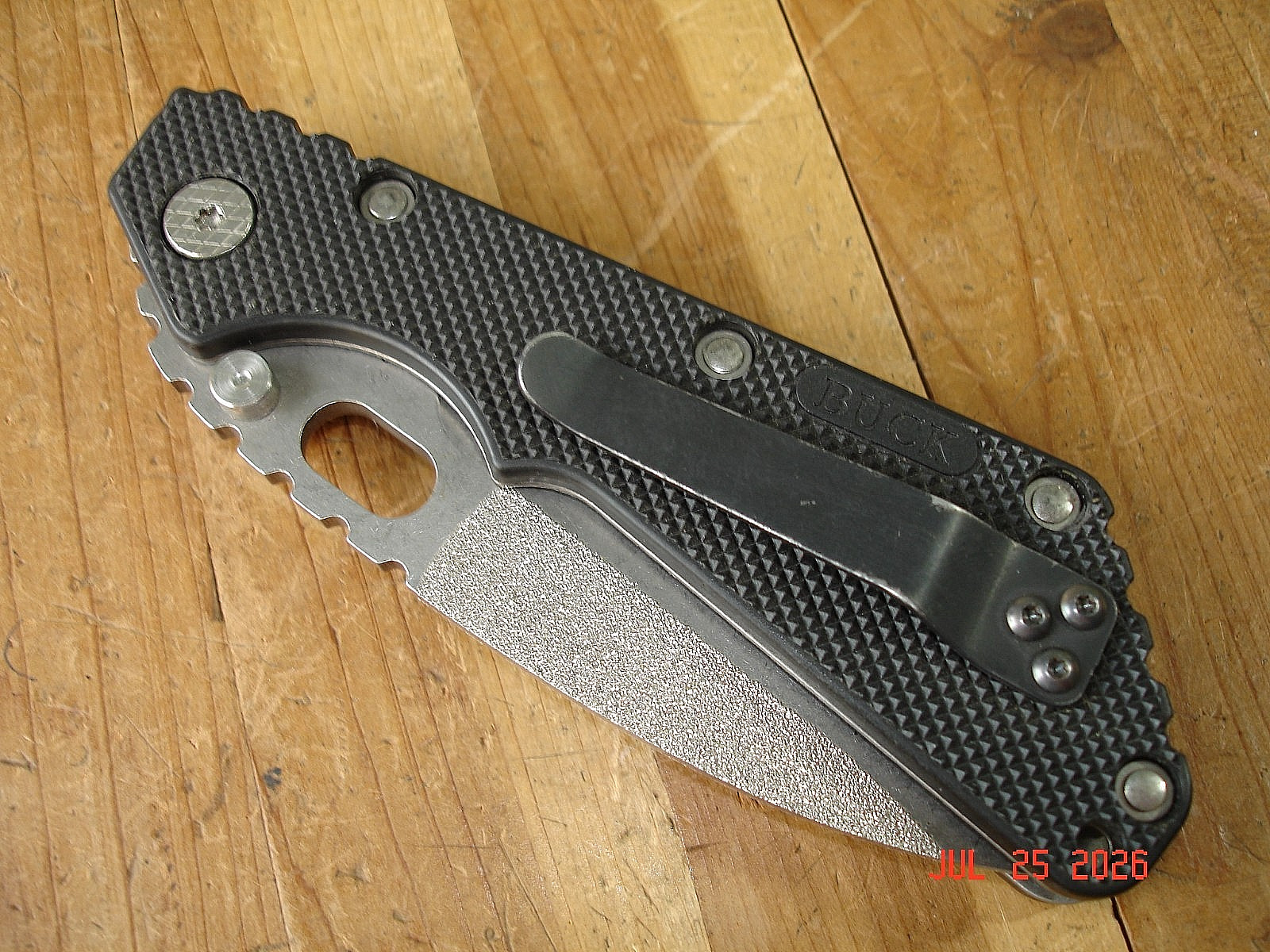 2003 BUCK KNIFE 882 889 STRIDER BOS ATS-34 STEEL BLADE SB.4 BLACK PLASTIC HANDLE