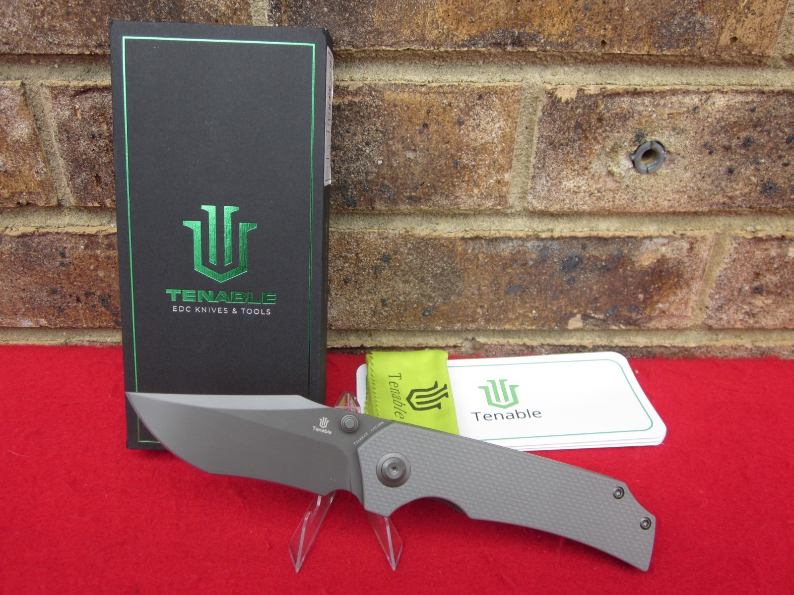 Tenable Fermi Pocket Knife TiCn Coated 14C28N Blade GRAY G10 Handle NIB