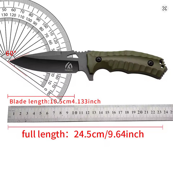 Tactical Fixed Blade Knife 4.1″ Clip Point Blade Full Tang G10 Hunting Survival