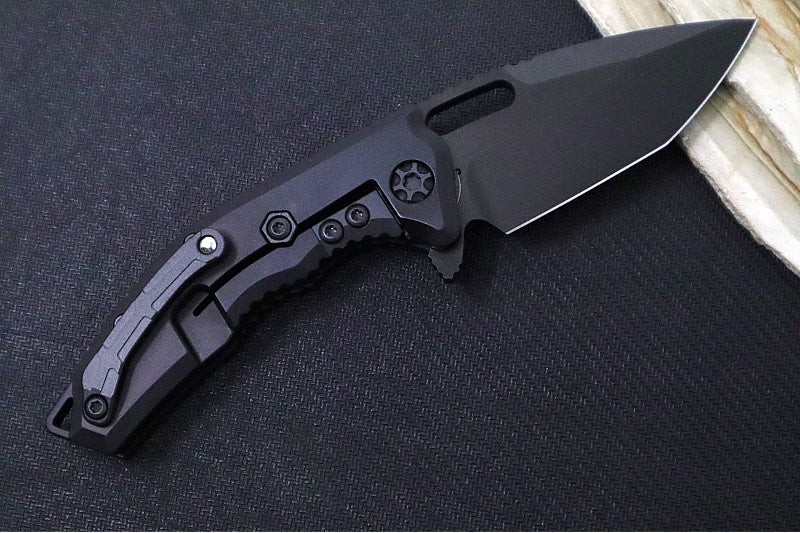 Heretic Knives Medusa Flipper – Magnacut / Black Aluminum Handle with Grip-Tape