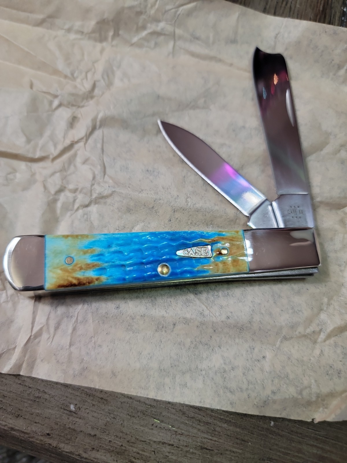 2024 Case XX Sea dragon Bone Razor 62005RAZ Corn Cob Burnt Caribbean Blue 25210