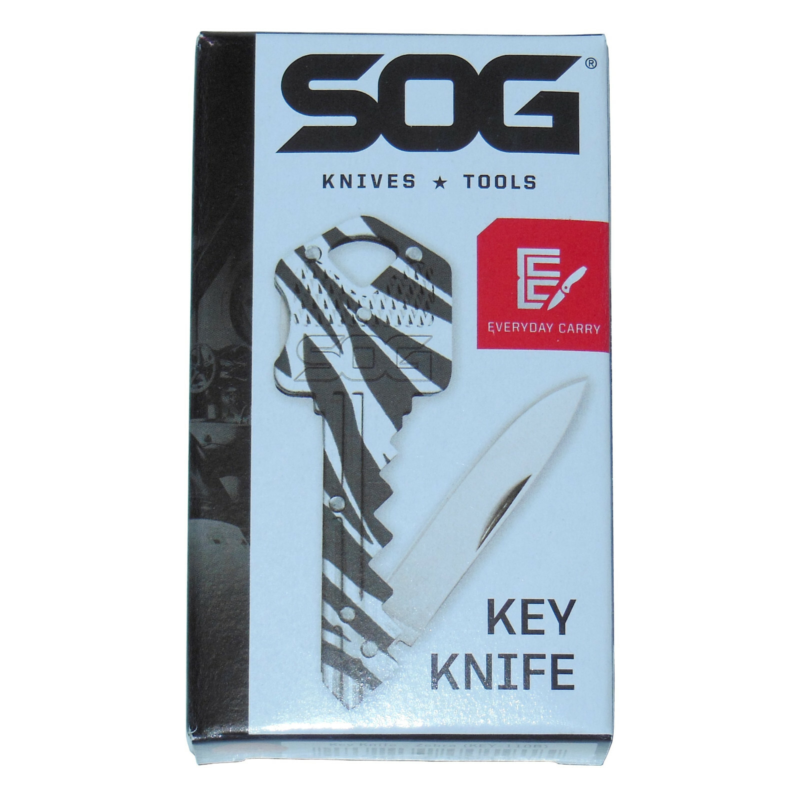 New SOG Key Shape Knife Zebra 1,5″ Straight Pen Blade Stainless Steel Lockback