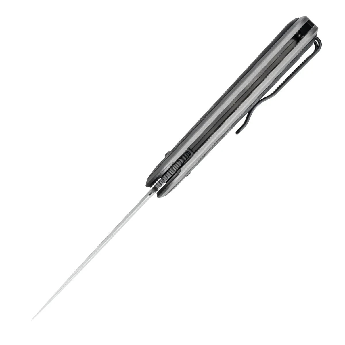 SRM Knives Twin 251MB Folding Dagger 3″ Gray Bohler N680 Steel Blade CF Handle