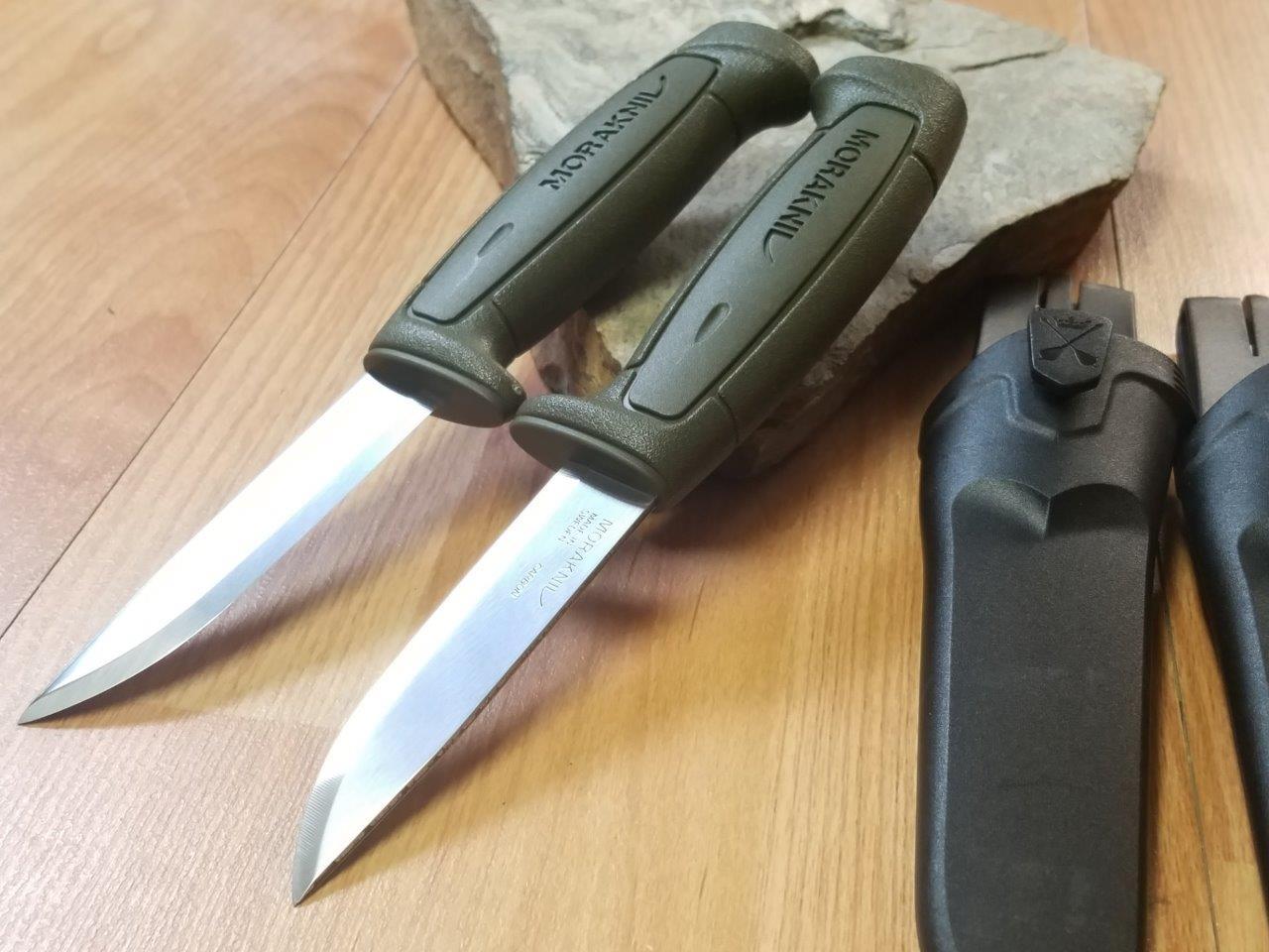 2 Pc Lot Mora Morakniv Basic 511 Carbon Steel Green Camp Survival Knife 01828