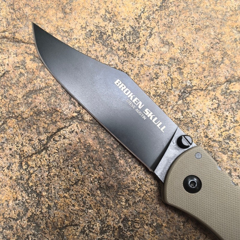 Broken Skull Lock Back CTS XHP Desert G10 Handle Pocket Folding Edc