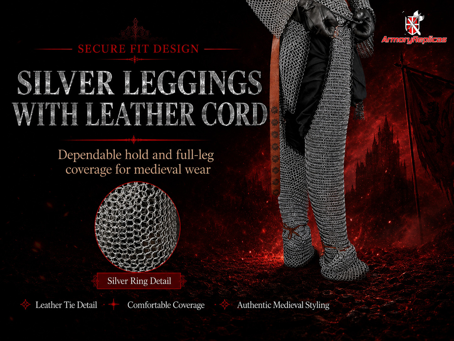 Medieval Warrior Battle Ready Chausses Chain Mail Leggings Costume Cosplay