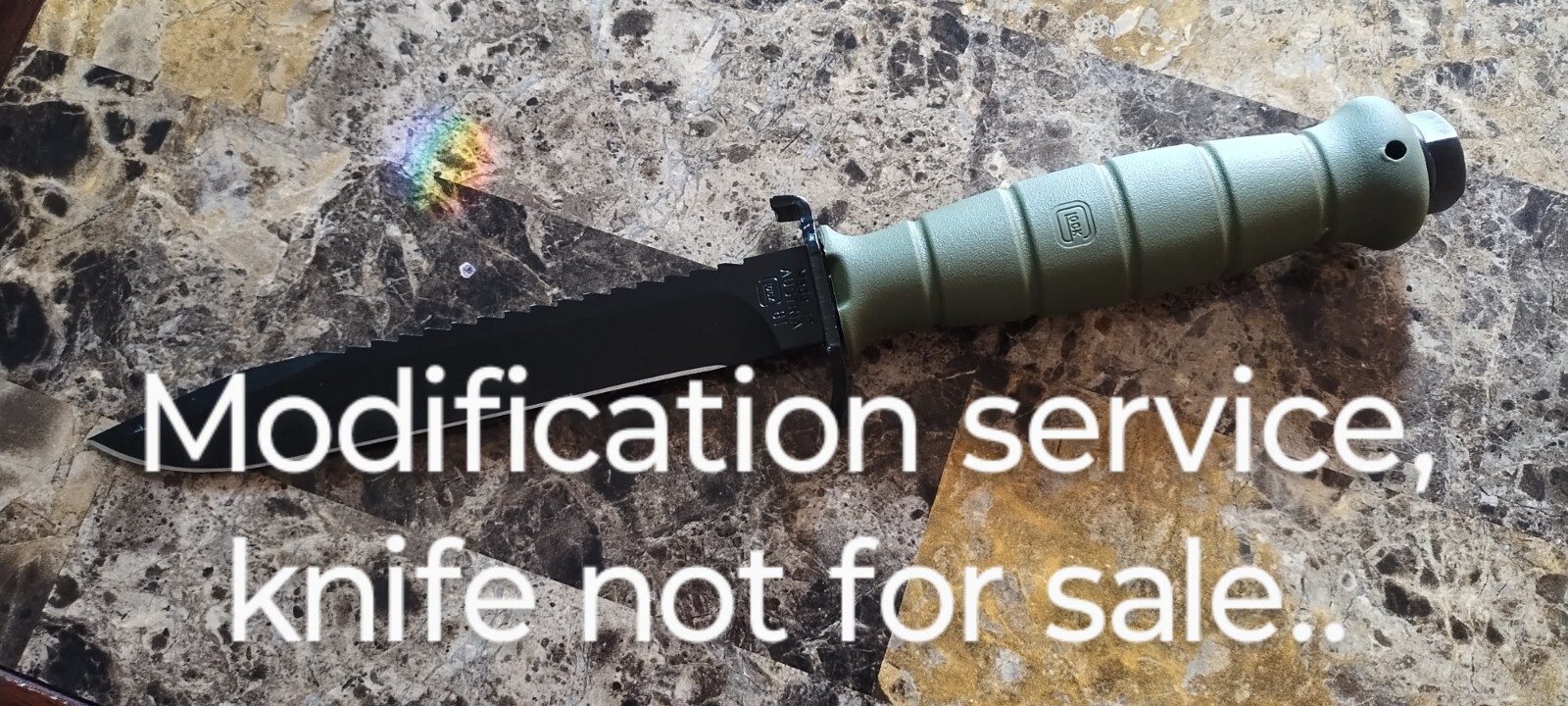 ! Glock Field Knife MODIFICATION SERVICE Steel Hammer Pommel Breaker Cap 81 78