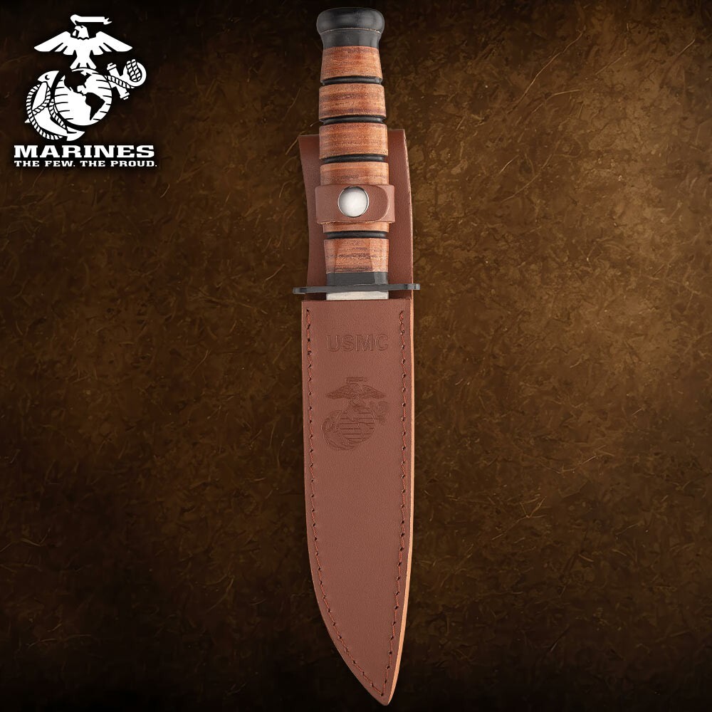 USMC Marines Tactical Bowie Survival Hunting Knife Army Combat Fixed Blade New