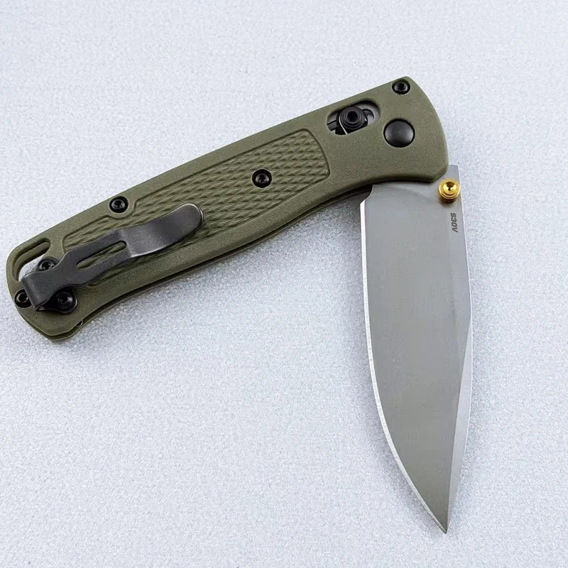 Benchmade CU535-SS Bugout Green Grivory Handle CPM-S30V Drop-Point Folding Knife