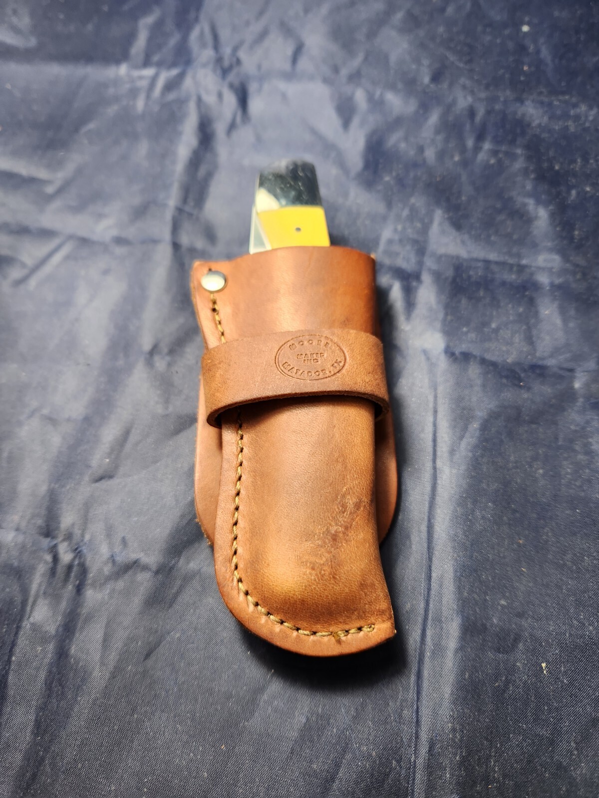 Moore Maker USA 3239FH Folding Hunter Knife Yellow Delrin Handles NEW