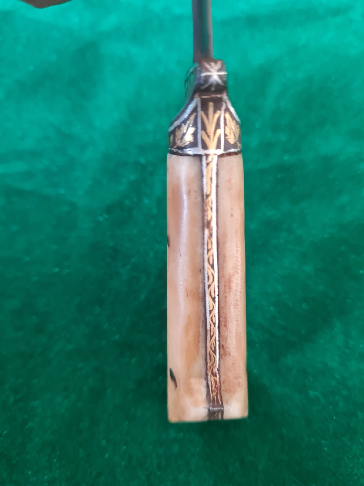 Rare Mughal Sikh tiger tooth wootz Gold damascened Khanda kard KNIFE khanjar