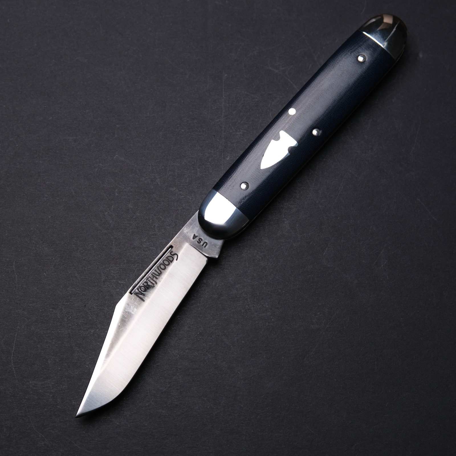 Northwoods Knives GEC Forest Jack – Clip Point / Blue Linen Micarta