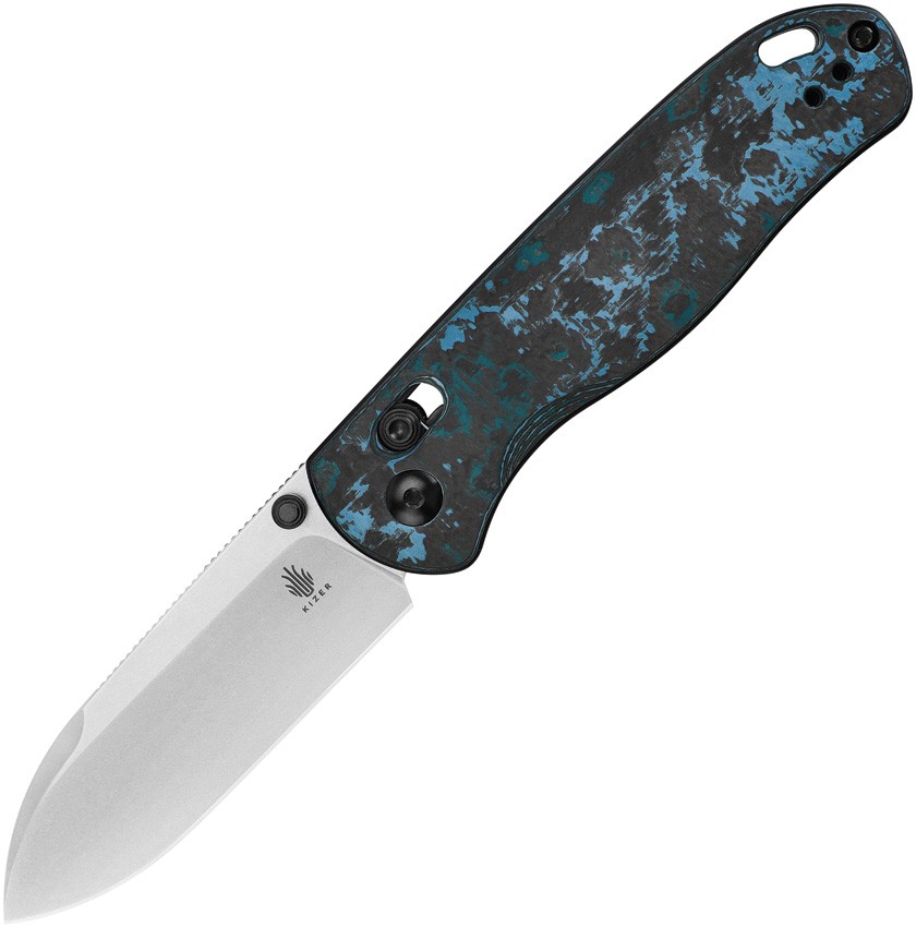 Kizer Cutlery Drop Bear Clutch Lock CF Folding Knife
