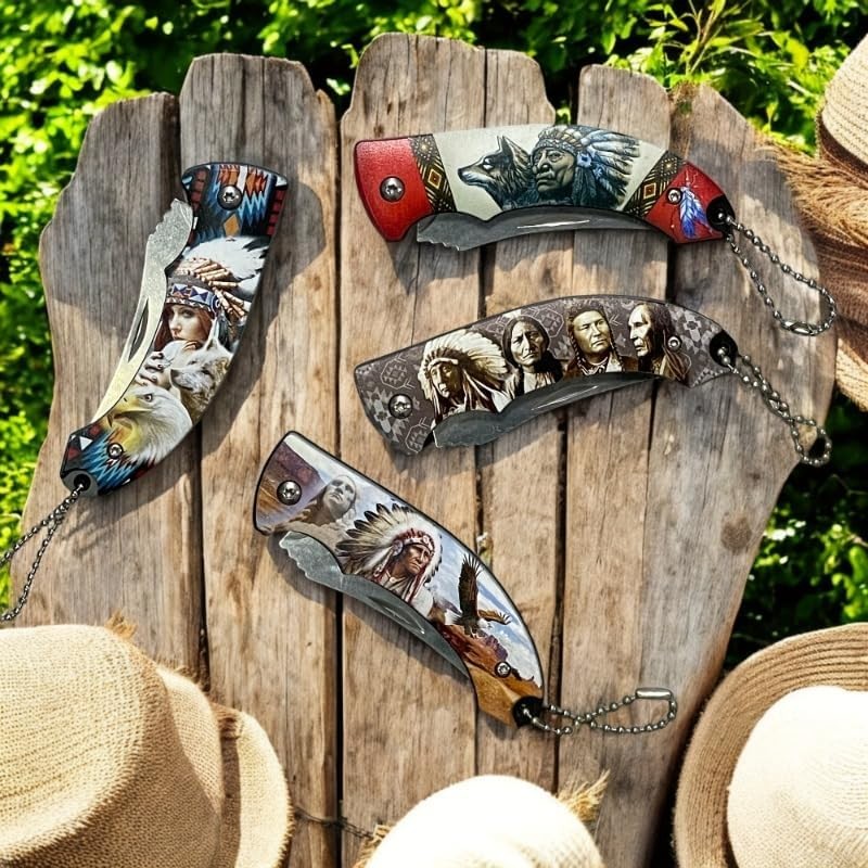 2026 Collector’s edition folding knives,Native American art motifs,4-piece set
