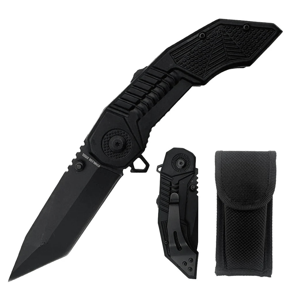 KN 1725-SL 4.5″ Black Metal Heavy Duty Outdoor Camping Tool Multifunctional Frui