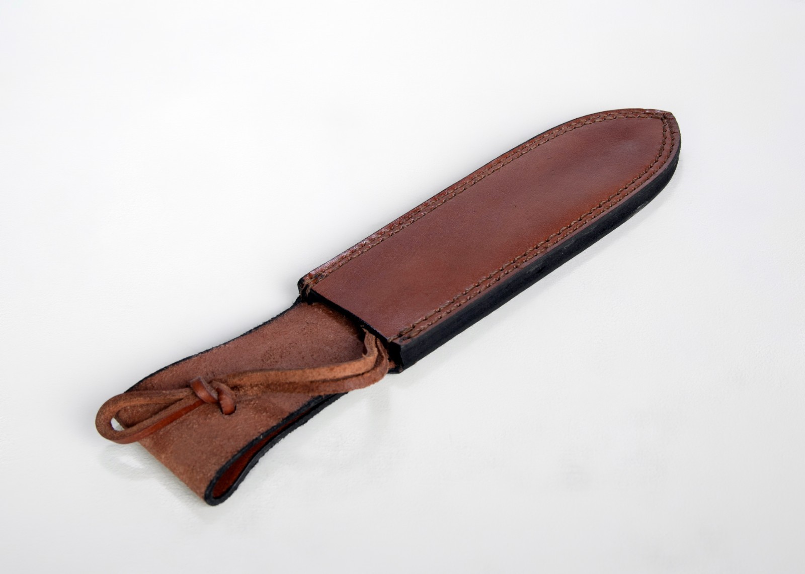 Handmade Top Grain Brown Leather Dagger Sheath, 12″ OA, Fits Blades Up To 8″