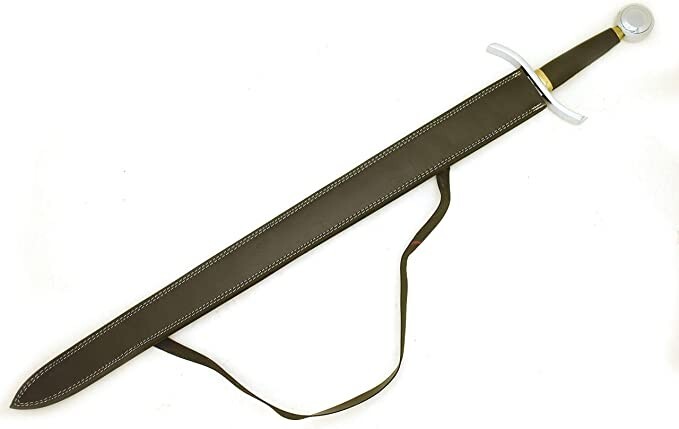 42″ Fantasy Medieval Silver Knight Sword With Matching Scabbard