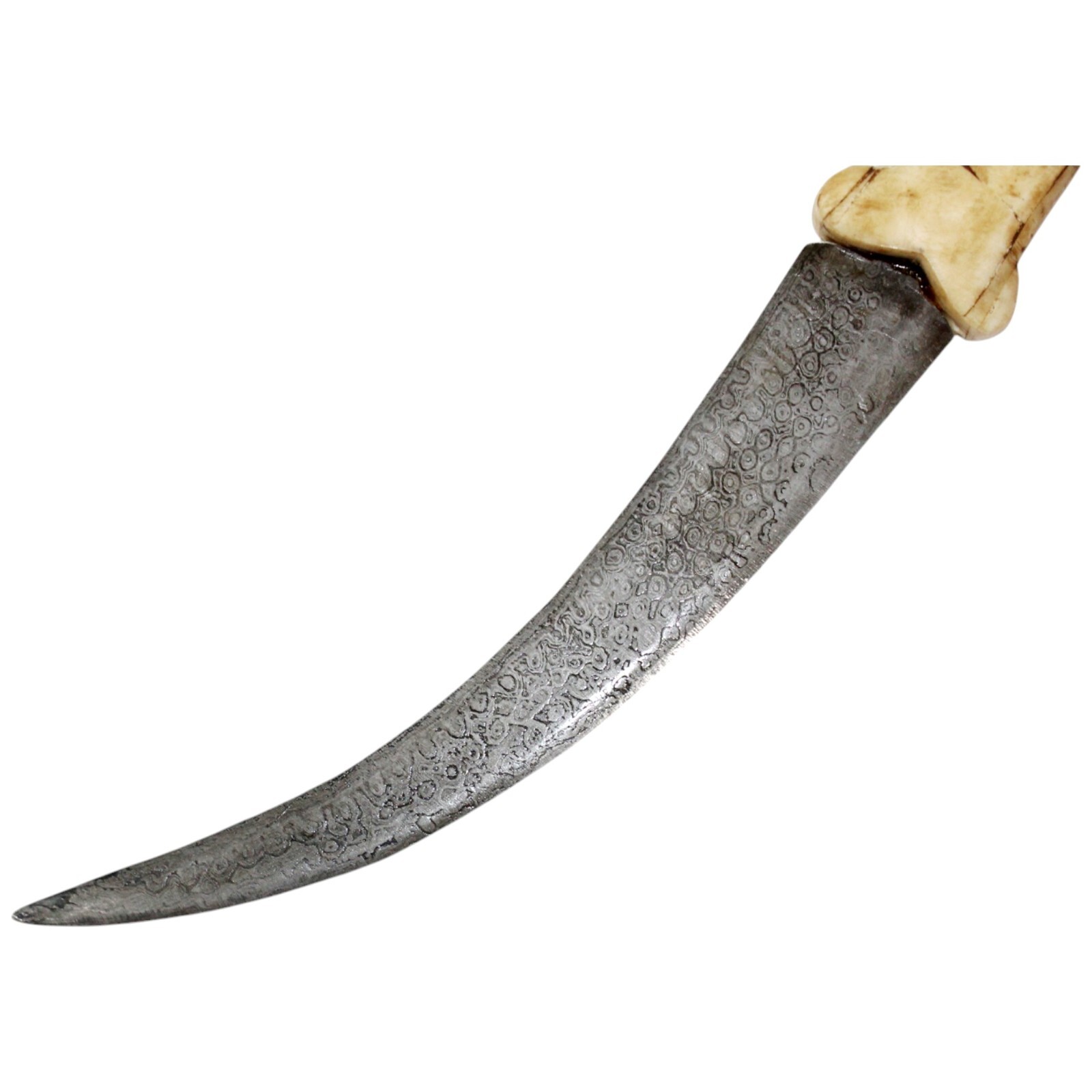 Tiger Dagger Knife Damascus Steel Blade Natural Chip Handle Handmade k898