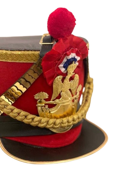 Red French officers 1812 Helmet with Gold