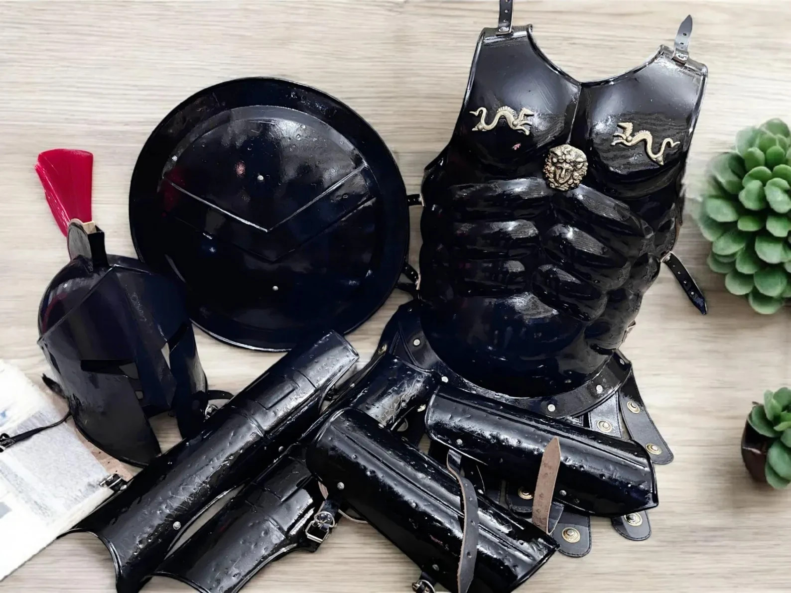 Achilles Armor Set, Greek Warrior Costume, Odyssey Armor, Troy Trojan Helmet
