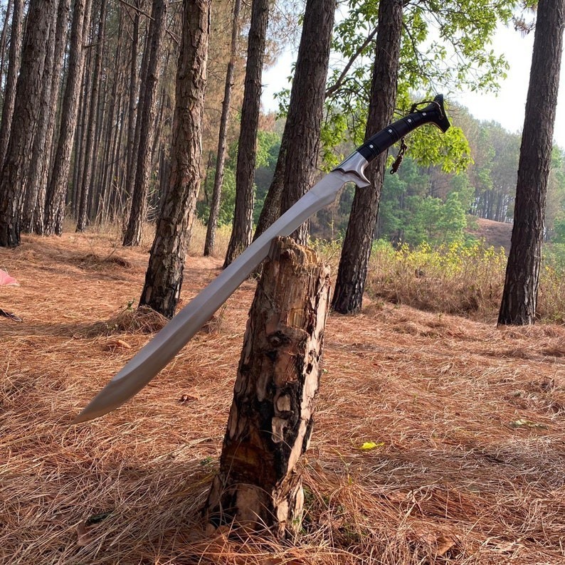 Custom Handmade Carbon Steel Blade Tactical Machete Sword | Hunting | 32 inches