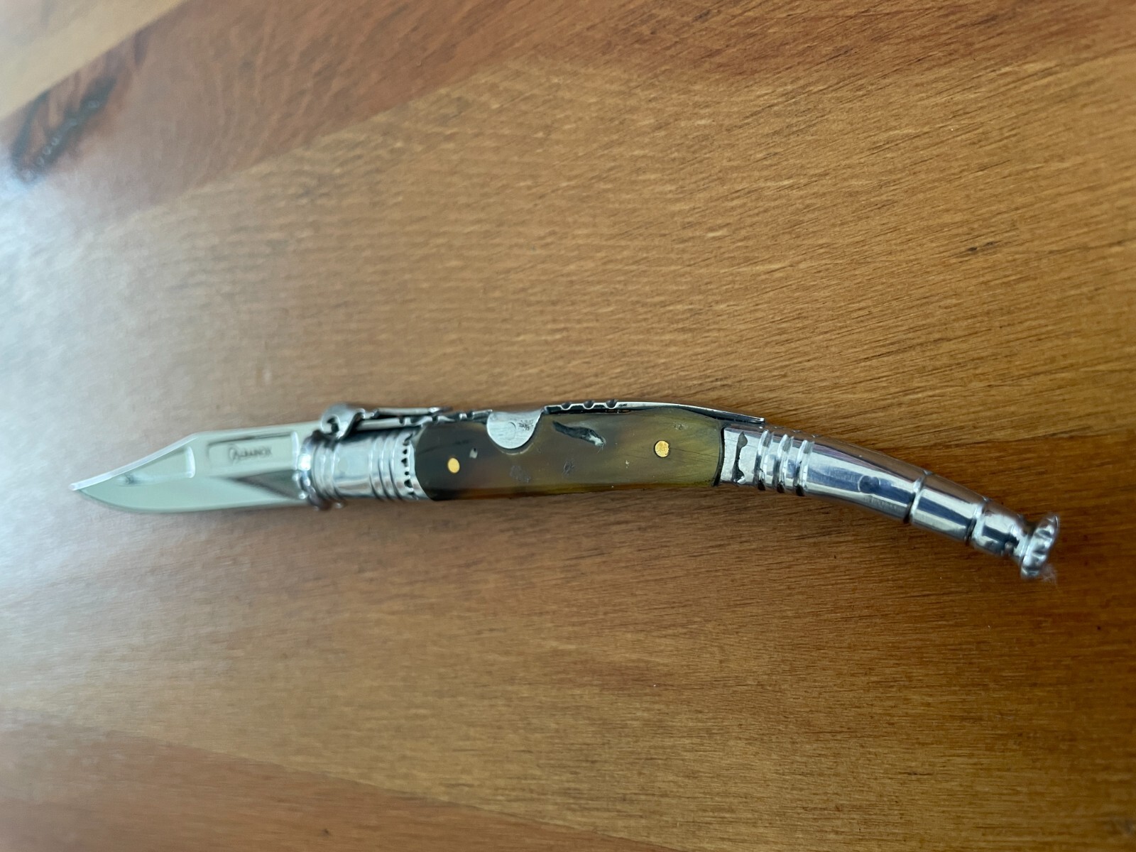 3.34” Spanish Navaja Serrana Folding Pocket Knife Bullhorn Handle – US Seller
