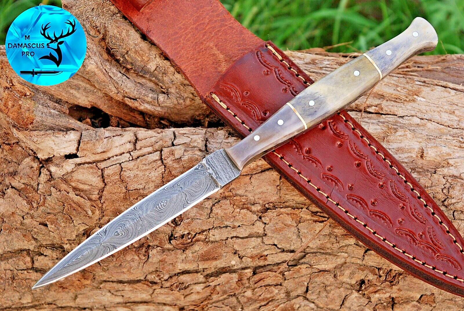 Custom HandMade Hunting Boot Knife Hand Forged Damascus Steel Blade 1384