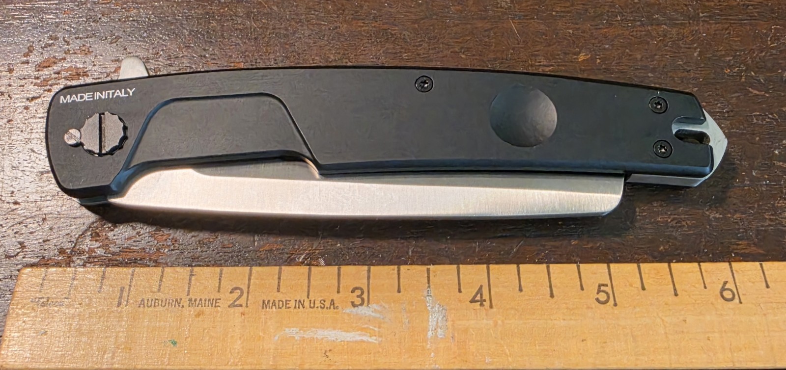T-Razor Tanto Plain Stainless Blade Aluminum Handle, Box Italy