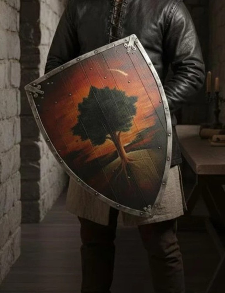 Medieval Ser Duncan The Tall Shield | Hedge Knight Tree & Star Prop | 28×18 Inch