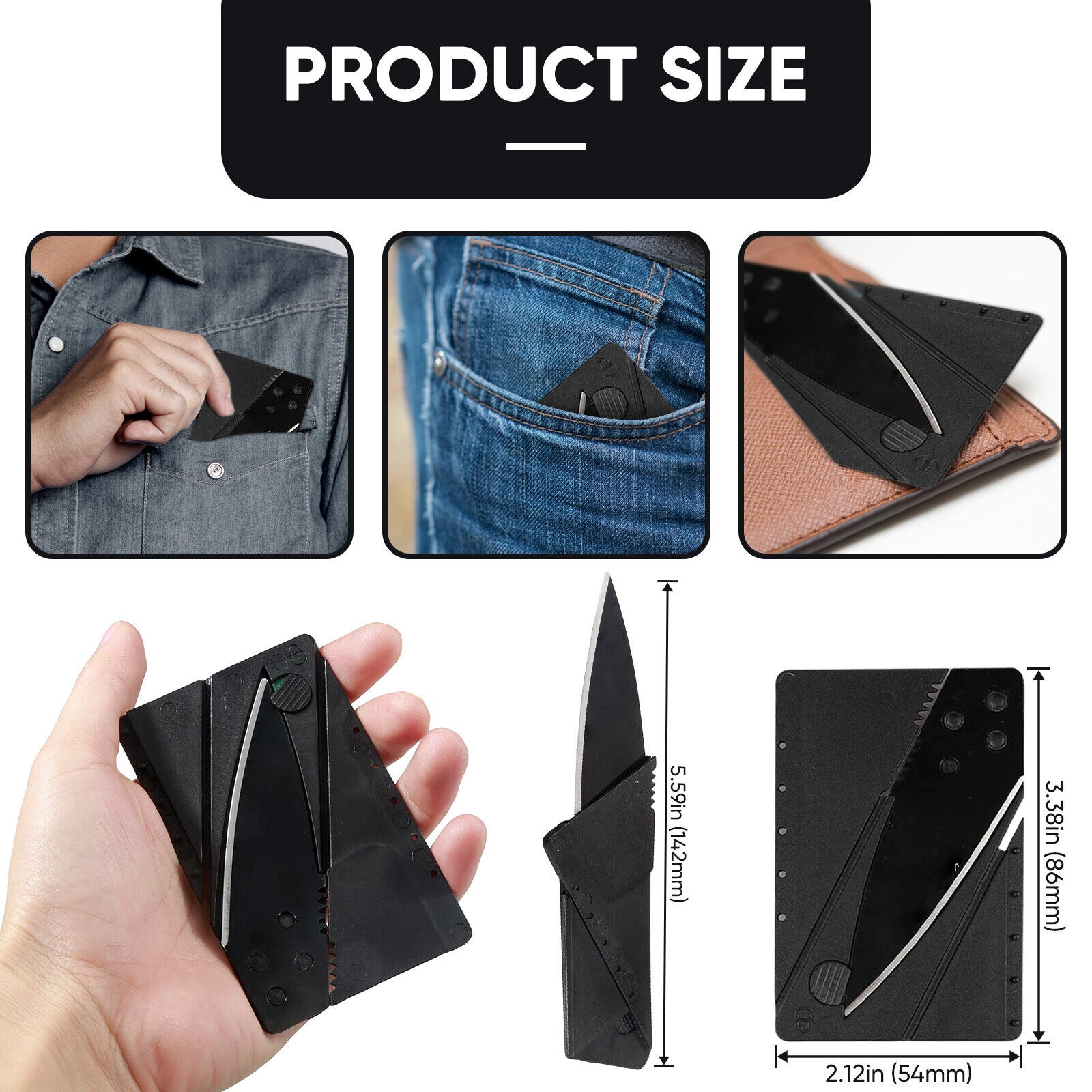 100PACK Folding Ultra-Thin Credit Card Knives Survival Wallet Pocket Sharp Knife