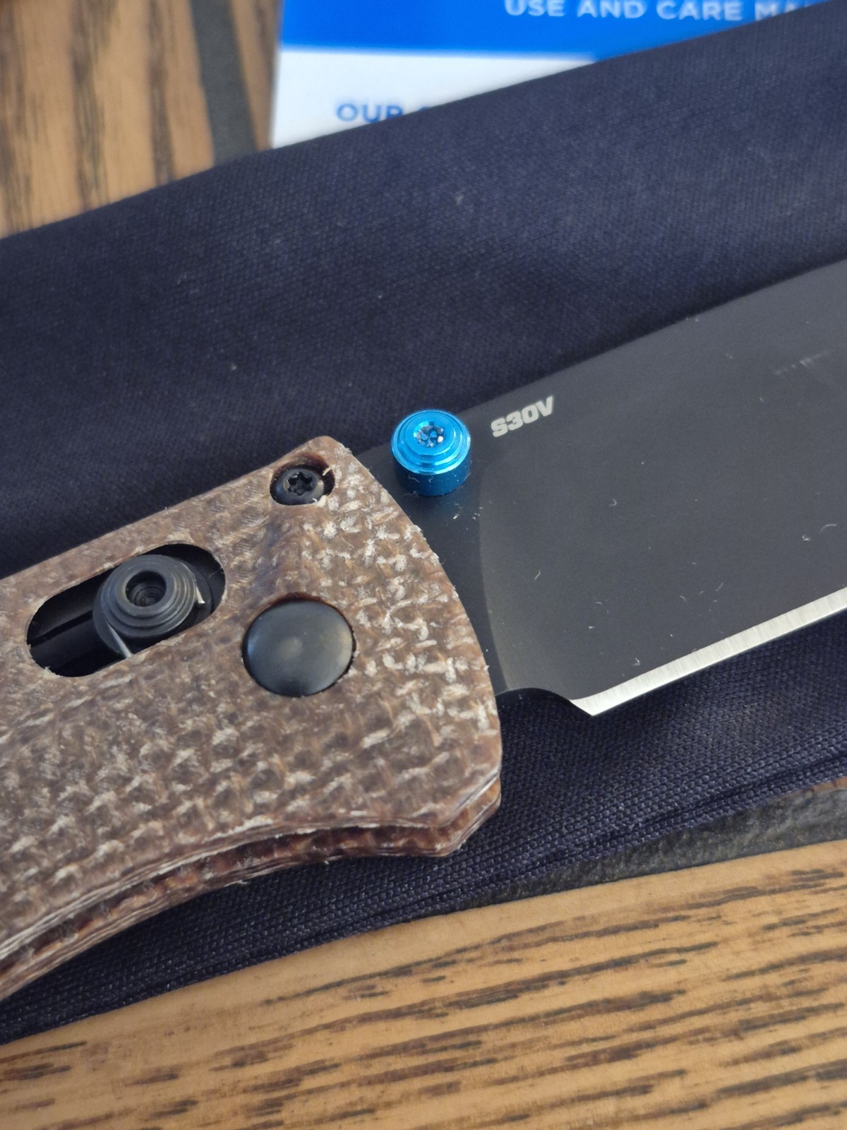 Benchmade Bugout 535 Custom Micarta Brown Scales S30V Blade