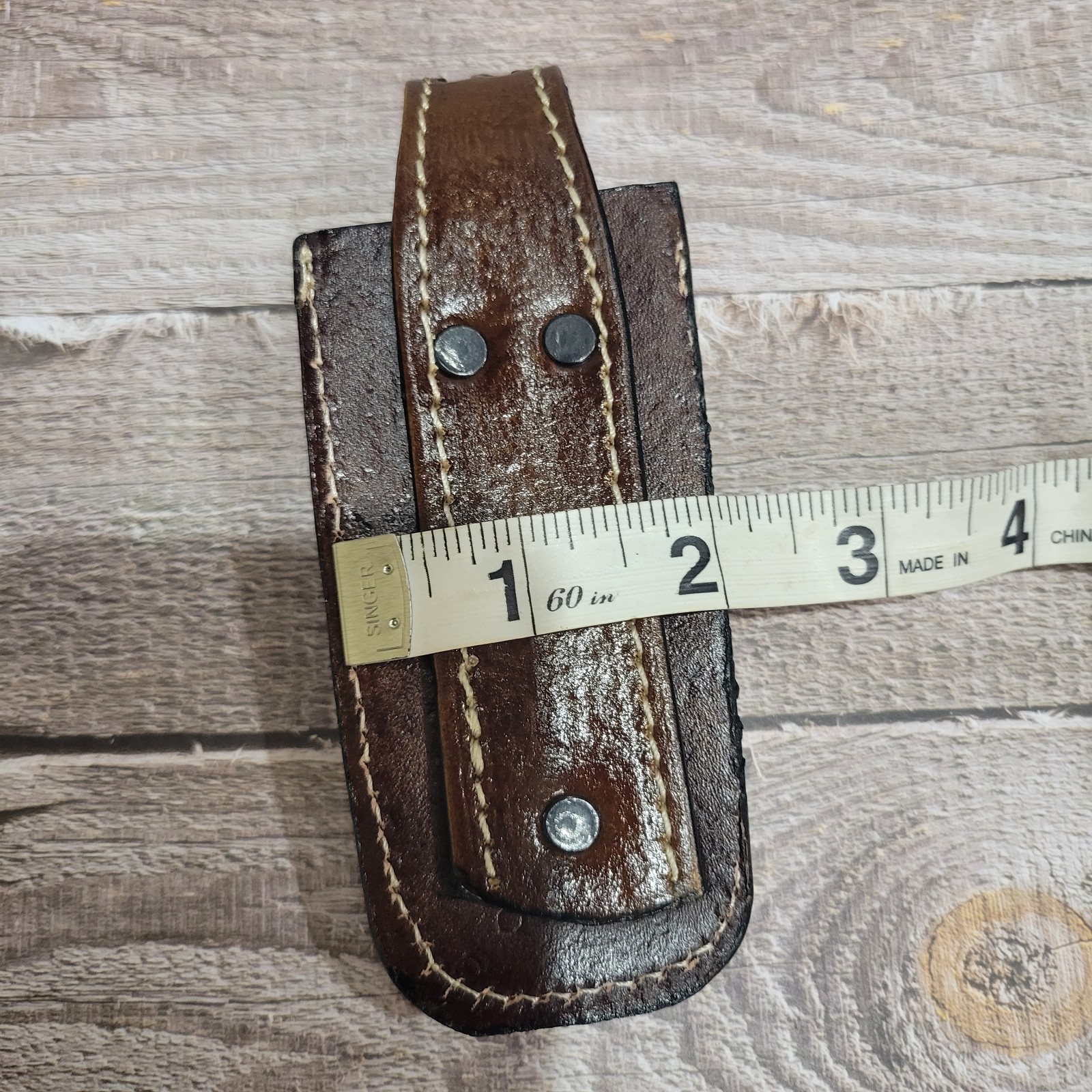 Native American GENUINE LEATHER POCKET KNIFE SHEATH 5.5 » HANDMADE BELT LOOP
