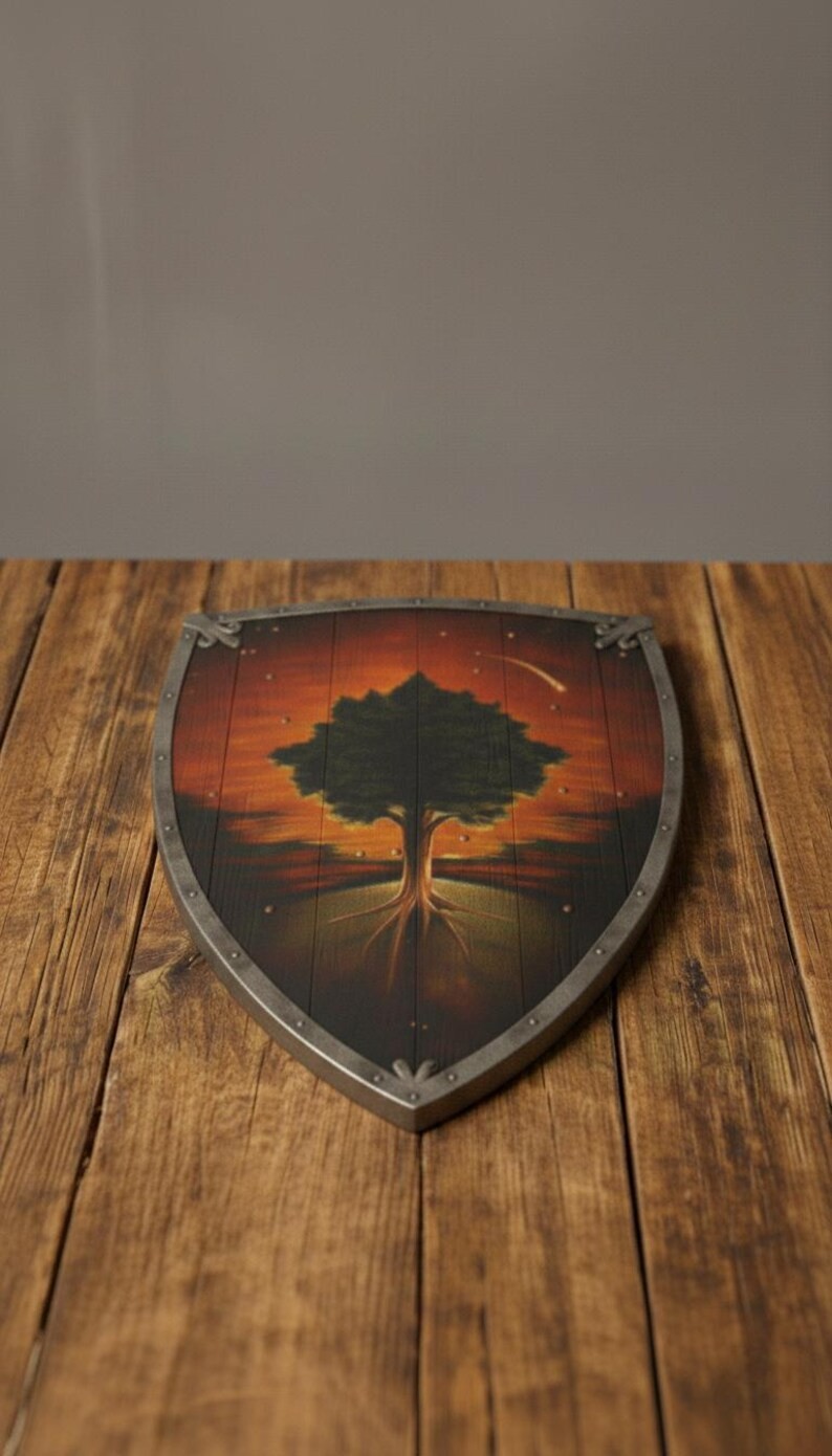 Ser Duncan The Tall Shield | Hedge Knight Tree & Star Prop | 28×18 Inch Medieval
