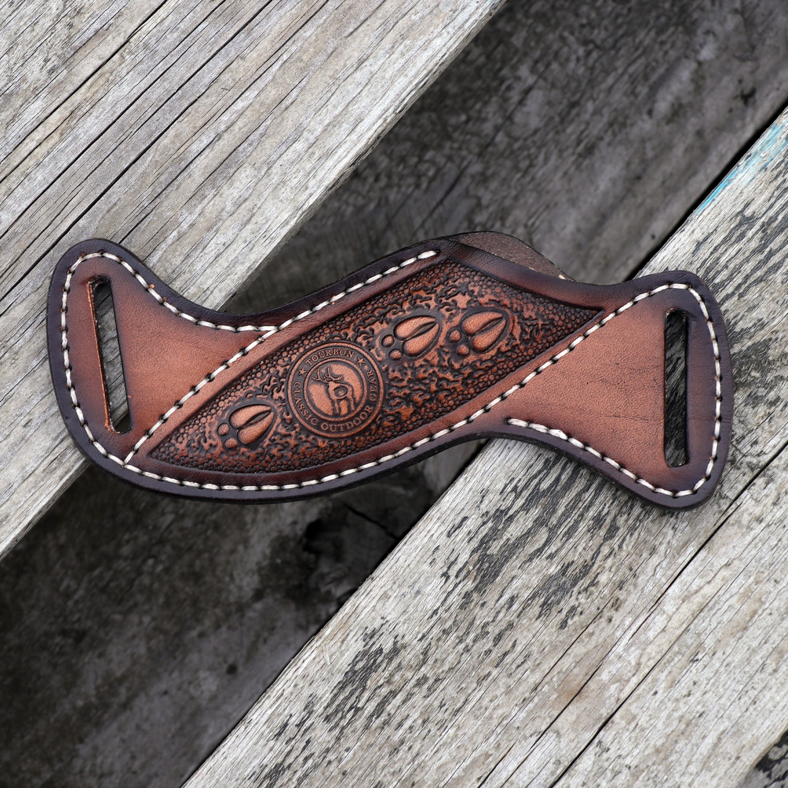TOURBON Leather Fixed Blade Knife Sheath Slanted Pancake Belt Holster Hunting US