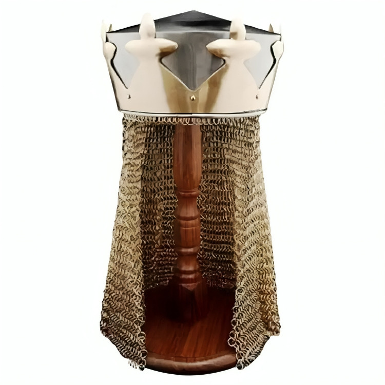 Monty Python King Arthur Helmet, Armor Helmet with Av Entail, Chain Mail Helmet