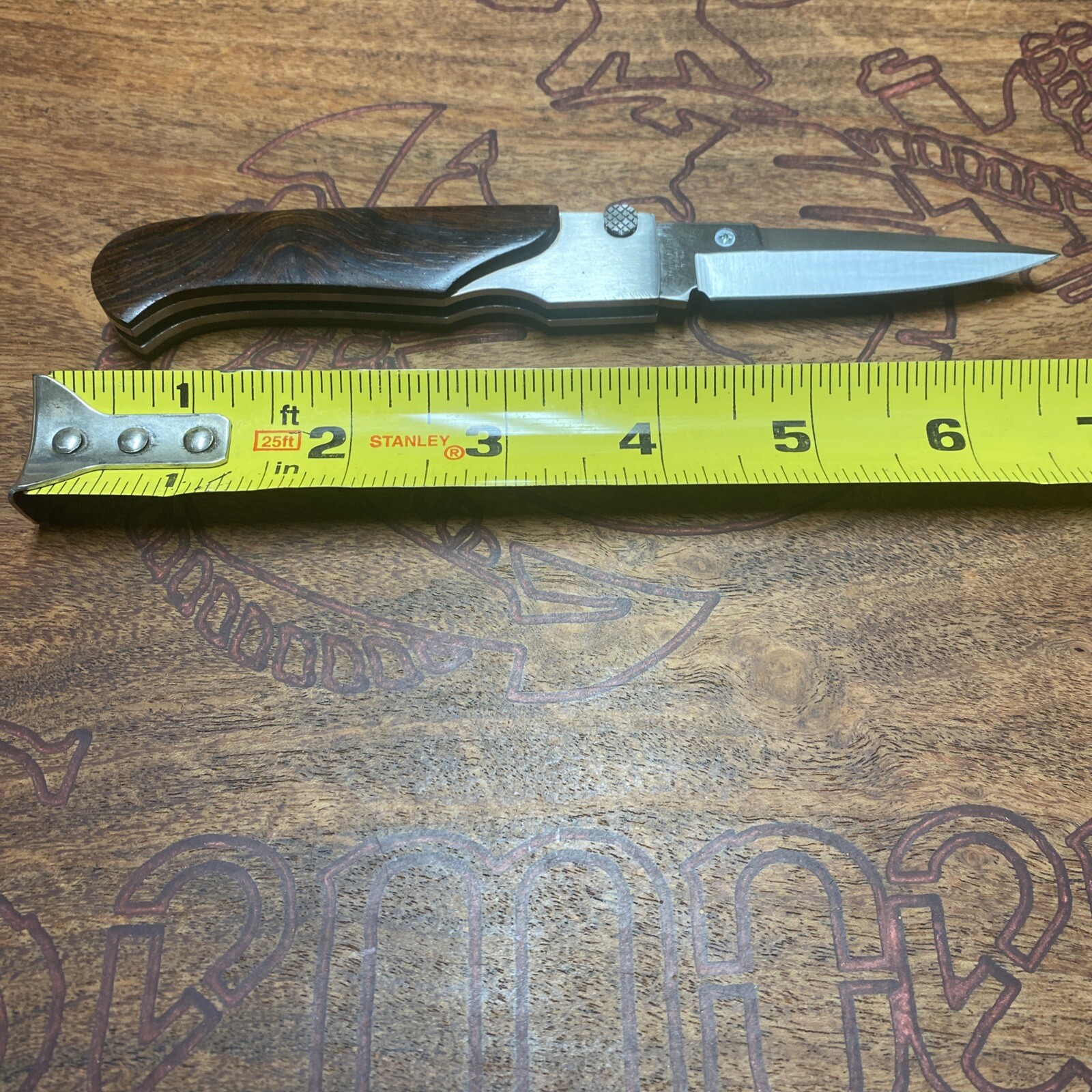 Vintage/Rare Rigid Knife RG-5 Top Lock – Wood Scales Folding Pocket Knife- Japan