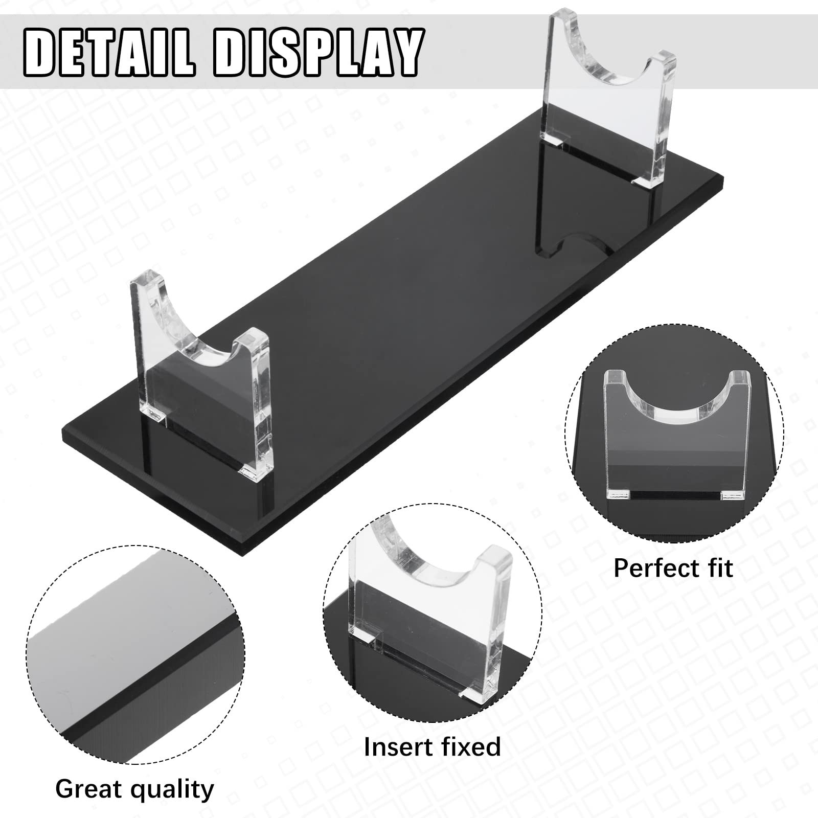 Acrylic Sword Stand 2Piece Desktop Holder for Decorative Table Display