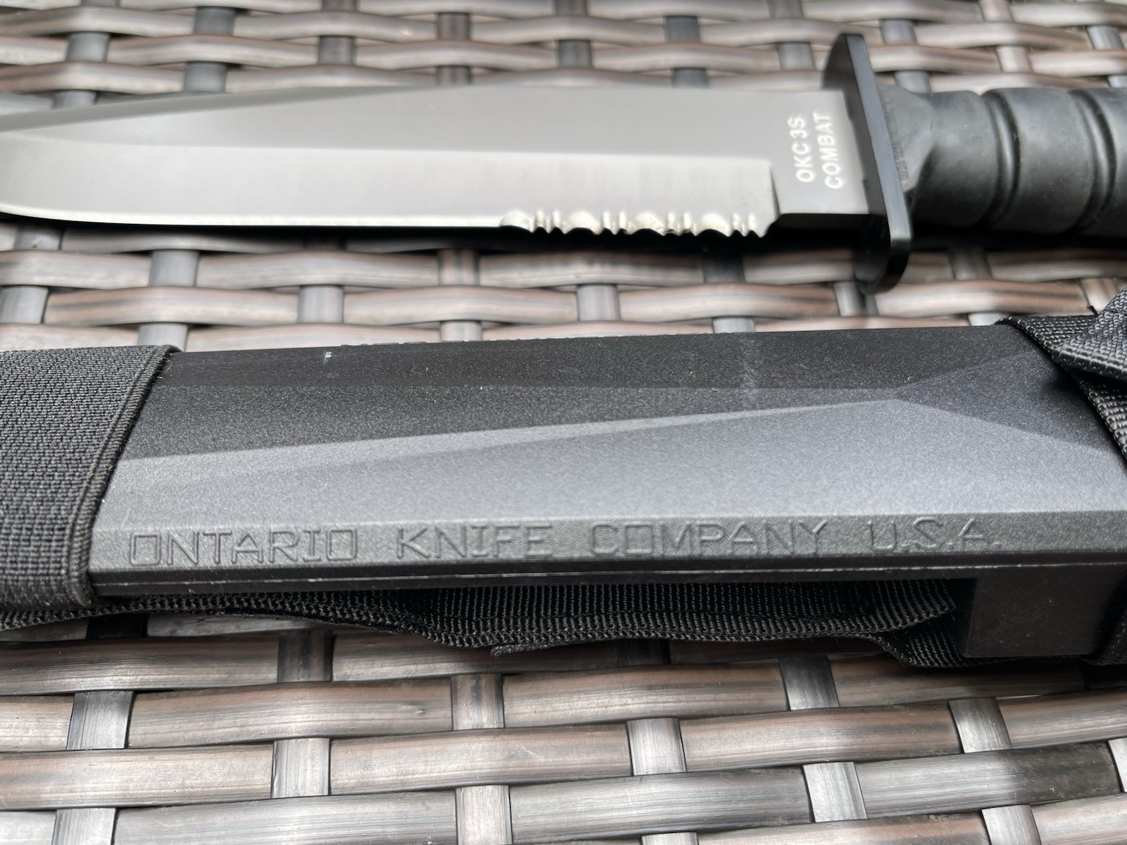 Ontario Knife OKC3S USMC Combat 8″ Blade and Scabbard & Sharpening Steel