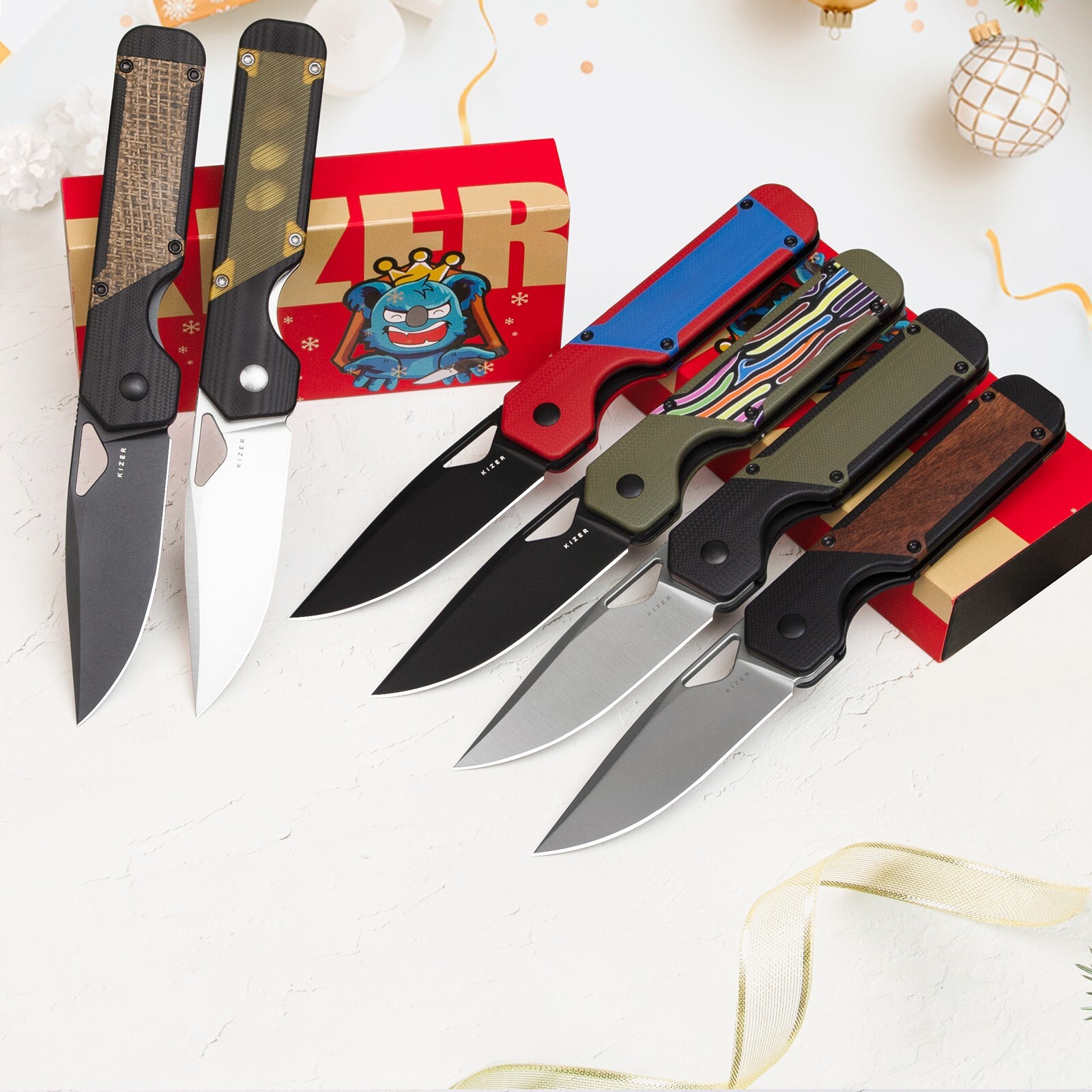 Kizer Militaw Pocket Knife Nitro V Blade Drop Point Blade Folding Knife V3634A1