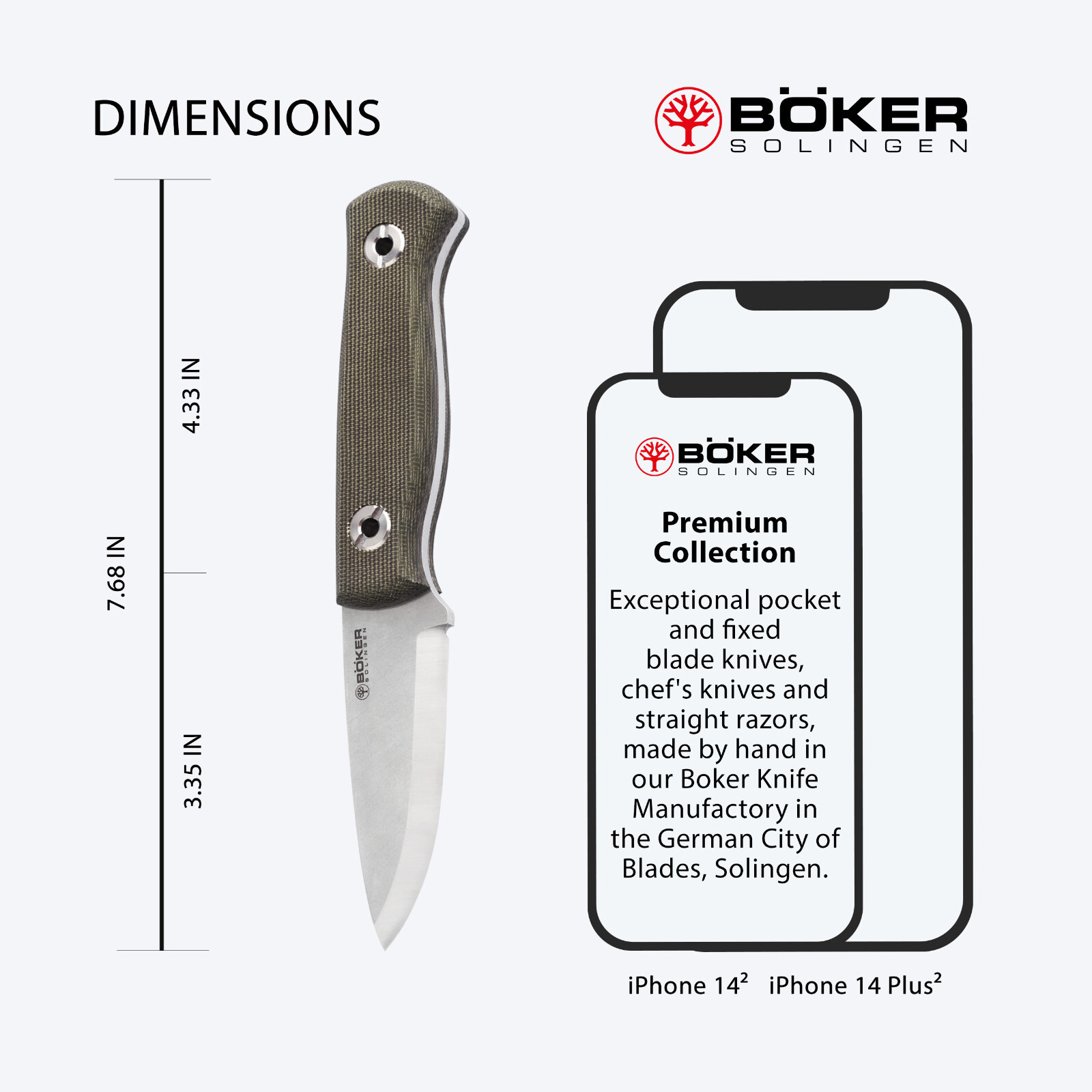 Boker Vigtig vs. Wild Fixed Knife 3.35″ MagnaCut Blade Micarta Handle ✔️ 121509