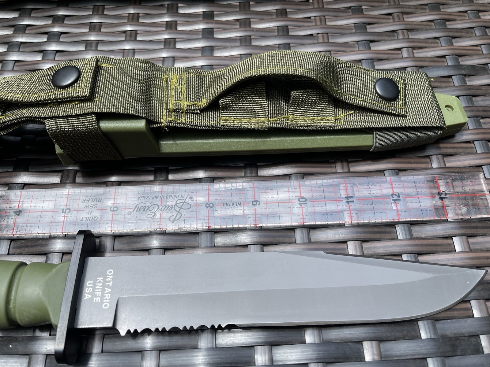 Ontario Knife OKC3S USMC Combat 8″ Blade and Scabbard Green