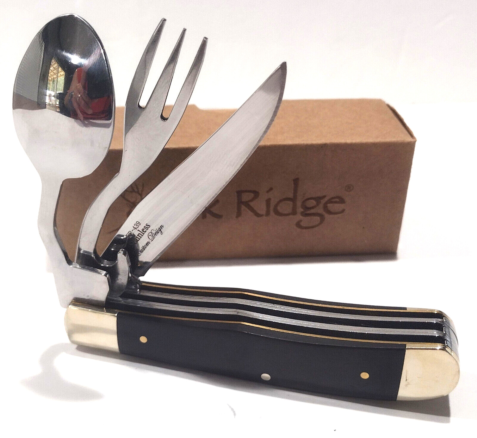 Elk Ridge HOBO Folding Knife w/ Fork & Spoon Utensil Boy Scouts Camping Tool EDC