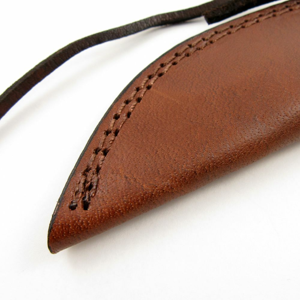 Knife Sheath Leather Belt Fixed-Blade Brown 10″ – Fits Blade up to 5.5″ x 1.25″