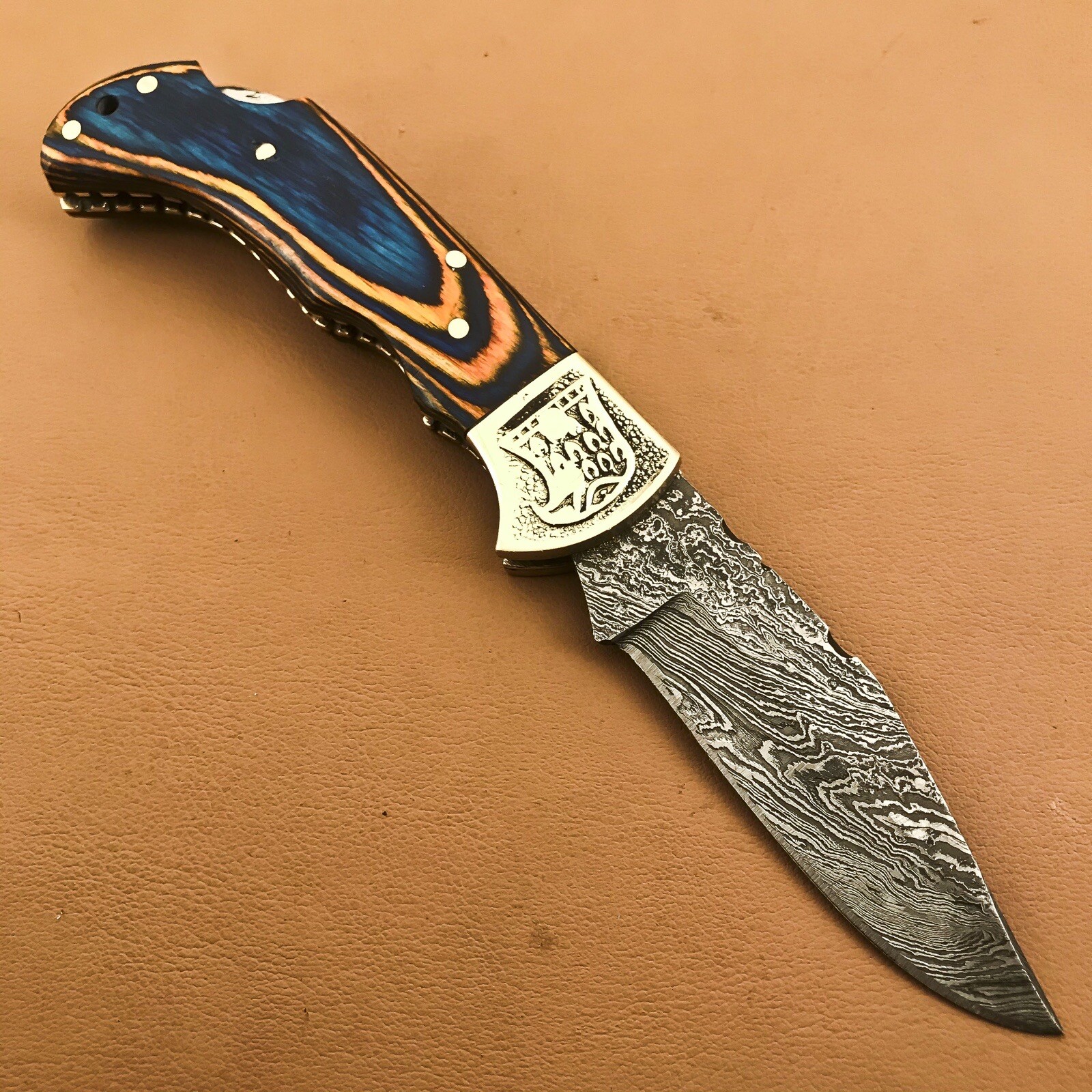 Custom Handmade Damascus Steel CAMPING TACTICAL FOLDING blade POCKET Knife