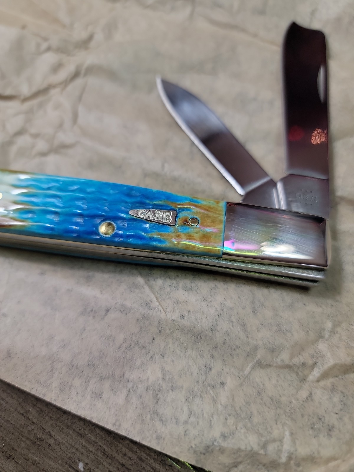 2024 Case XX Sea dragon Bone Razor 62005RAZ Corn Cob Burnt Caribbean Blue 25210
