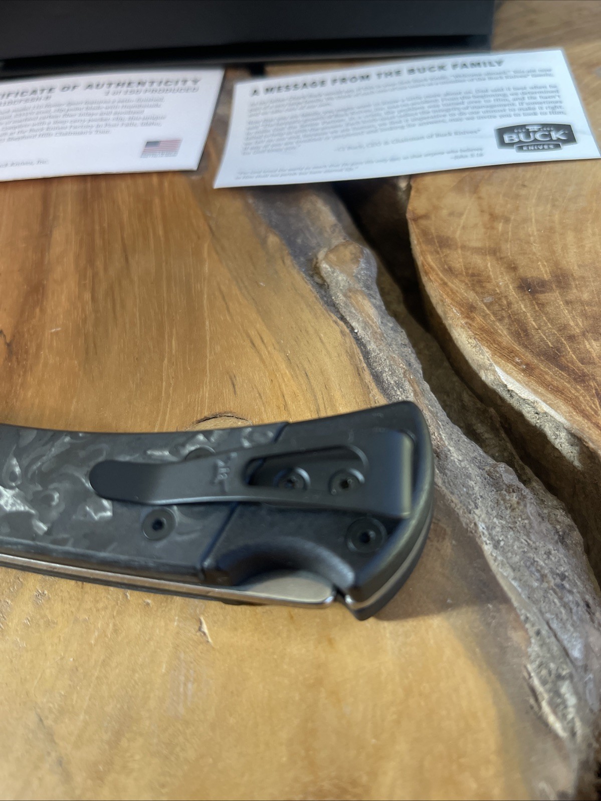 CJ BUCK Signed 110 Knife 2025 CARBON FIBER Sport Hunter USA S35VN BOS 1/150 Pro