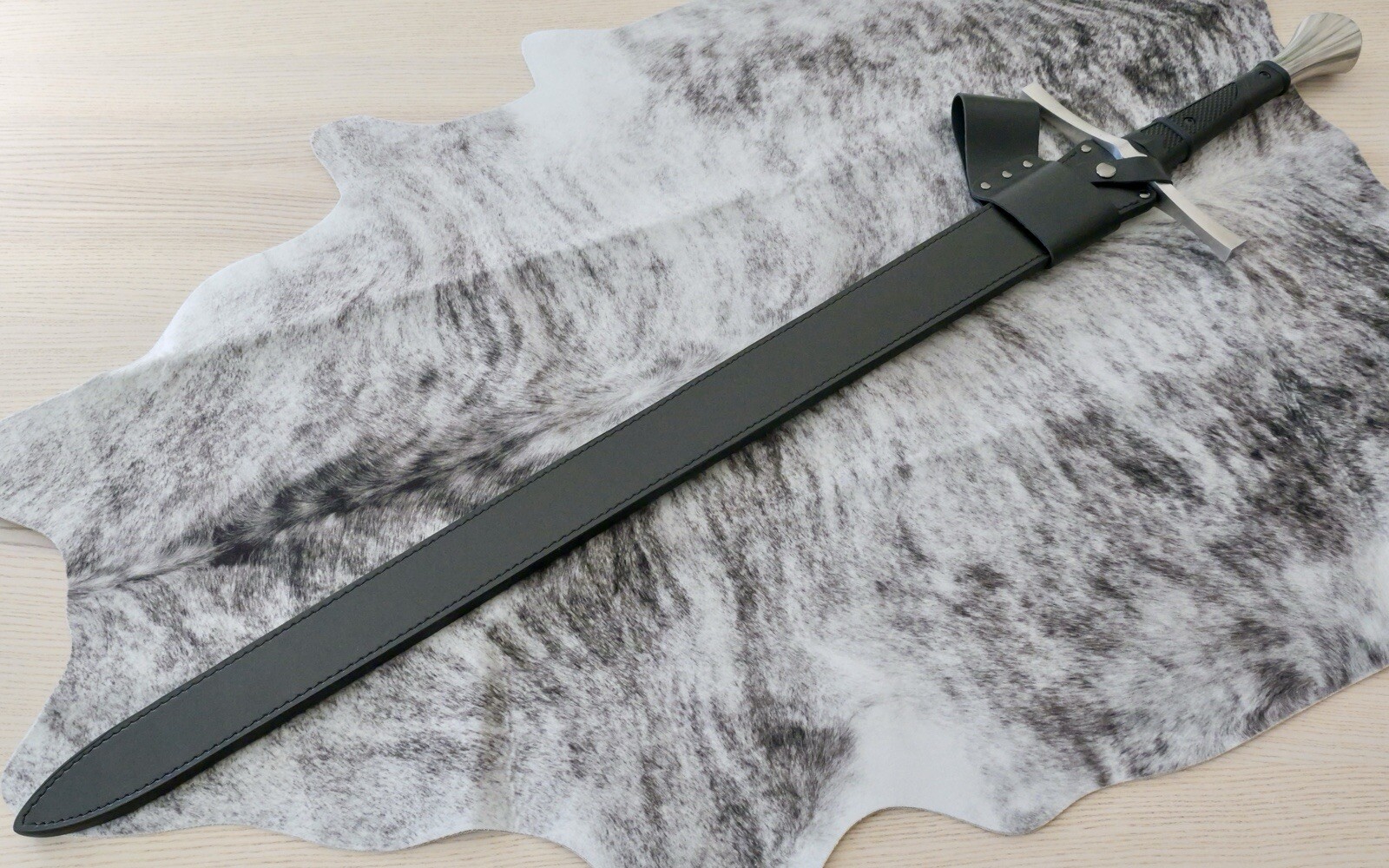 45” Medieval Longsword Two Handed Razor Sharp 7mm Thick Blade SHARP Double Edge