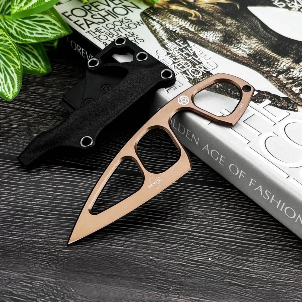 440C Steel Tactical Fixed Blade Knife EDC Pocket Knife + Sheath